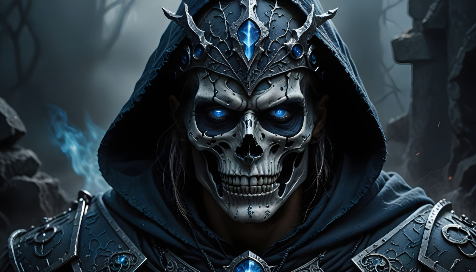 Mystical Skeletal Regent in Ancient Rune-Etched Armour