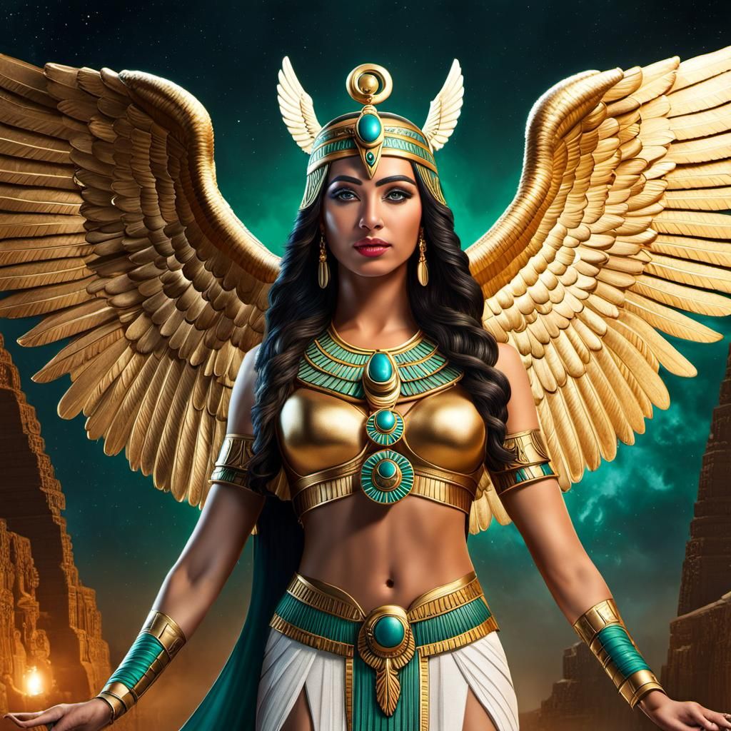 Egyptian Goddess Isis with Angel Wings