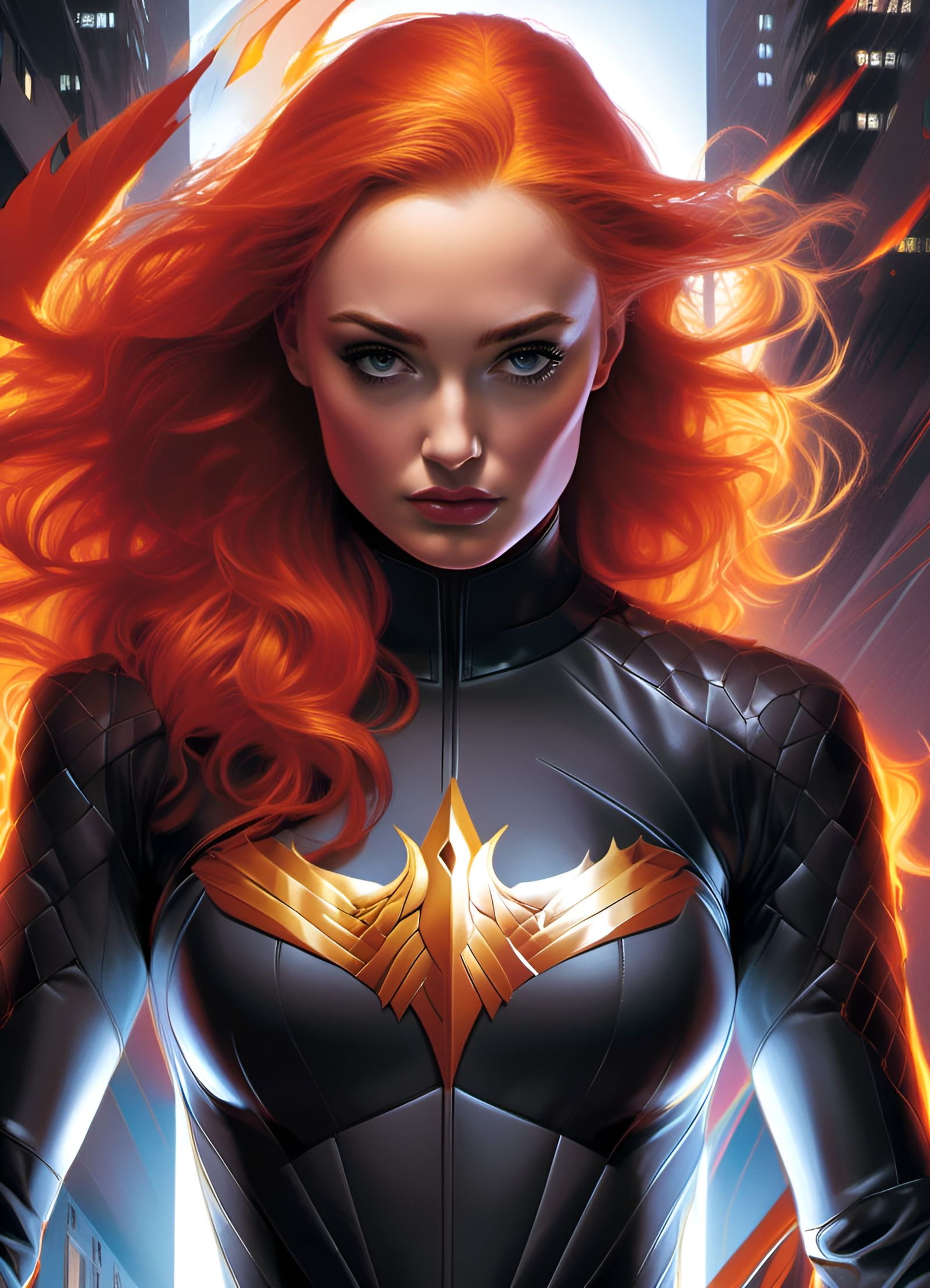 Sophie Turner as Phoenix Superhero Portrait