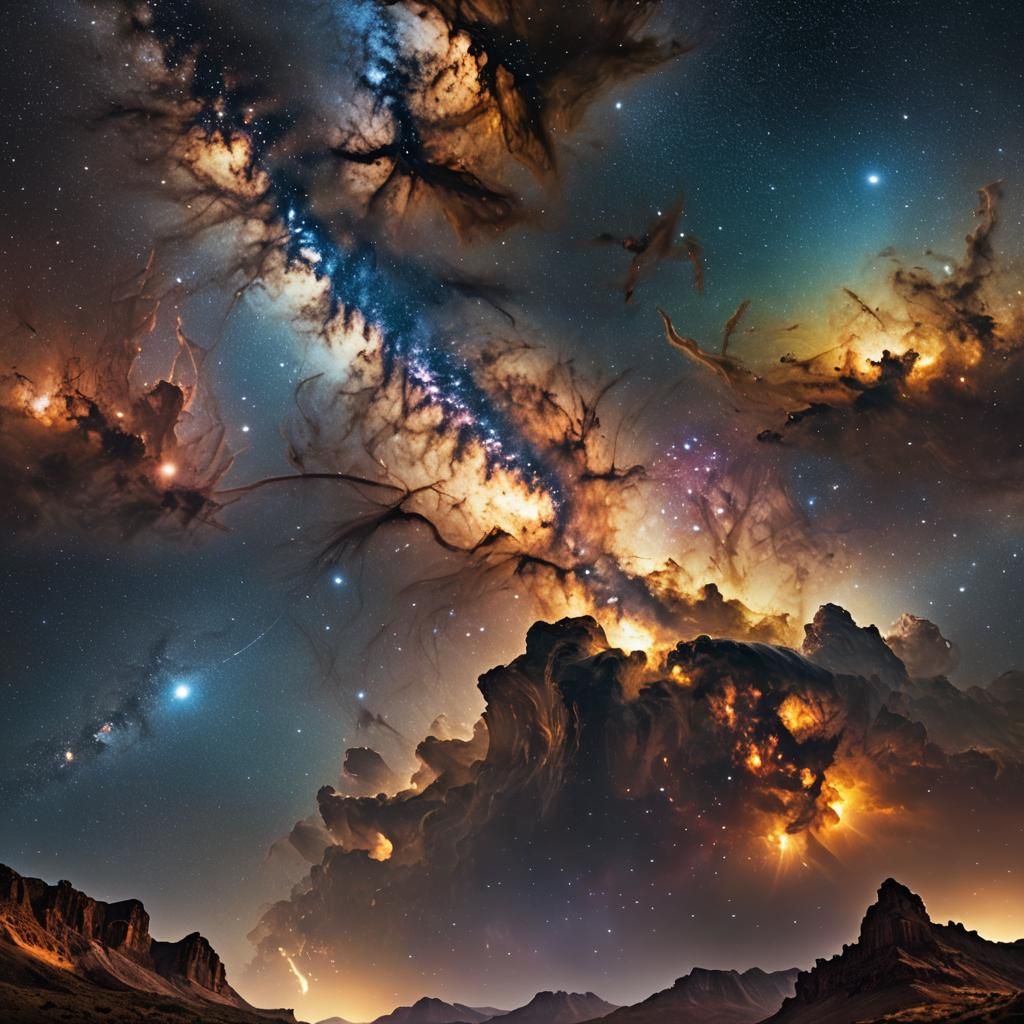 Epic Milky Way Digital Matte Painting