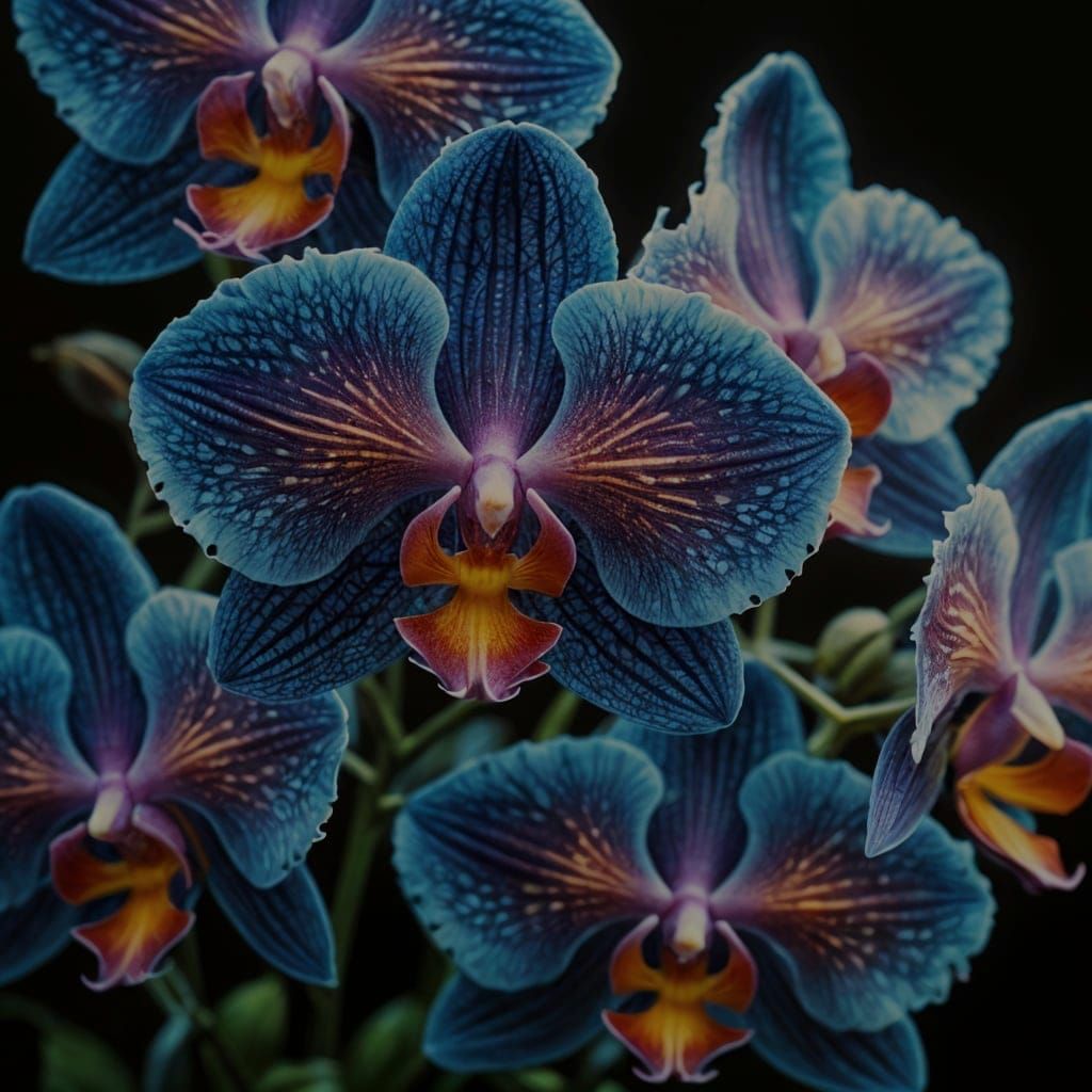 Glowing Orchids in Vibrant Macro Photography