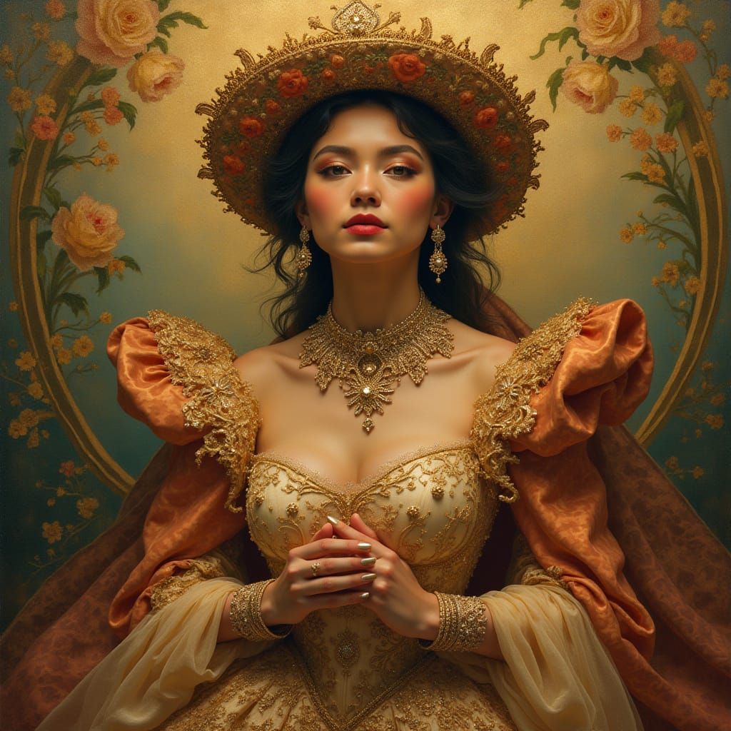 Regal Figure in Art Nouveau Style