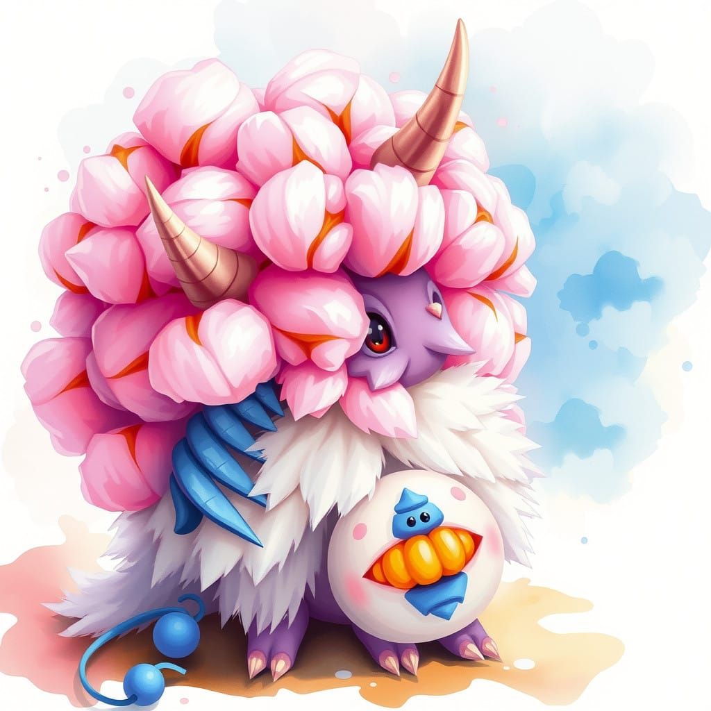 Whimsical Cotton Candy Watercolor Painting