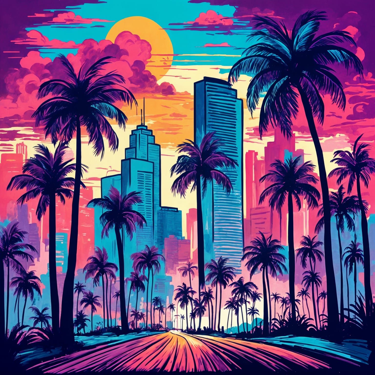 Florida Boulevard in Van Gogh Style