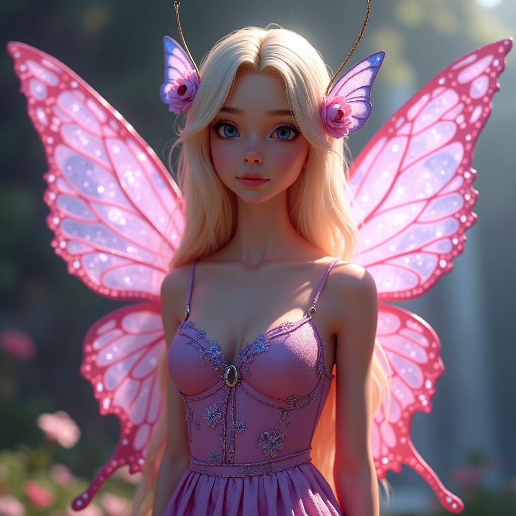 Enchanting Fairy Portrait in Art Nouveau Style