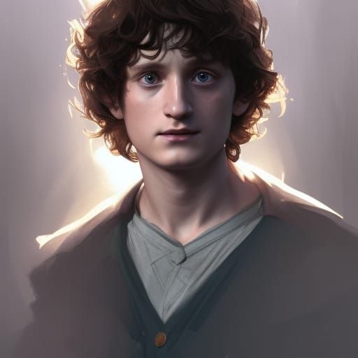 Detailed Portrait in Art Nouveau Style