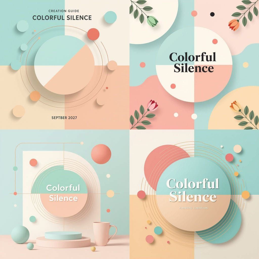 Abstract Pastel Design with Geometric Shapes