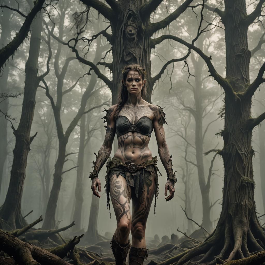 Mystical Forest Giant in Dark Fantasy Style