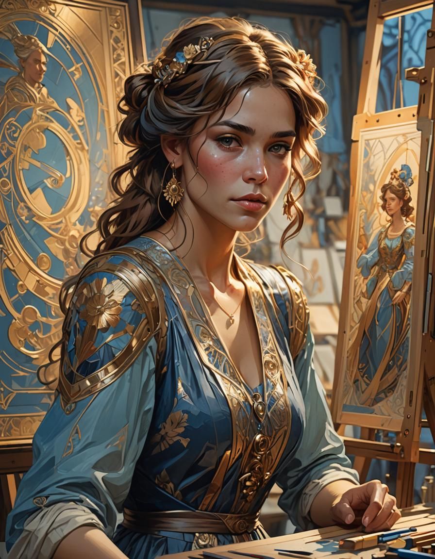 Artist in Studio: Greg Rutkowski Style Portrait