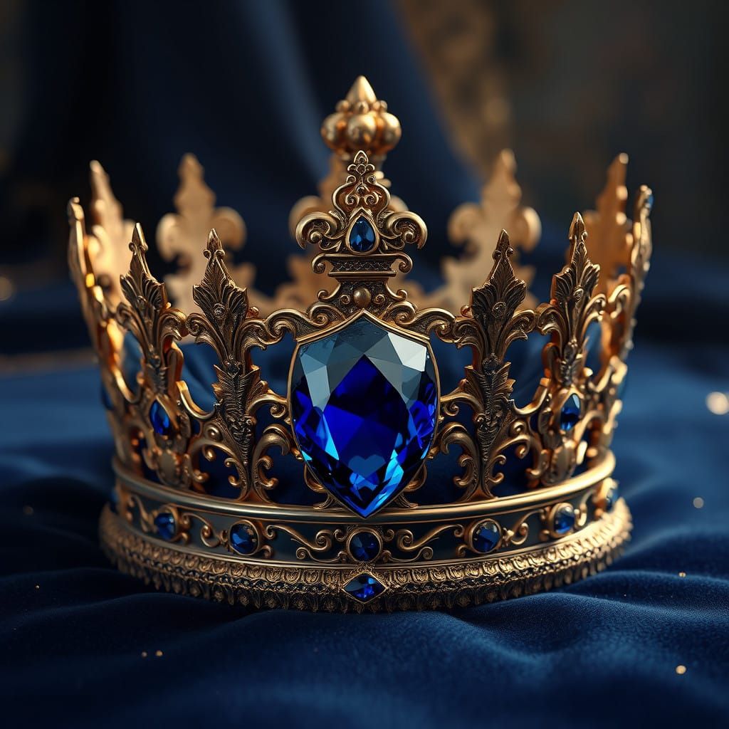 Regal Indigo Crown in Dark Fantasy Style