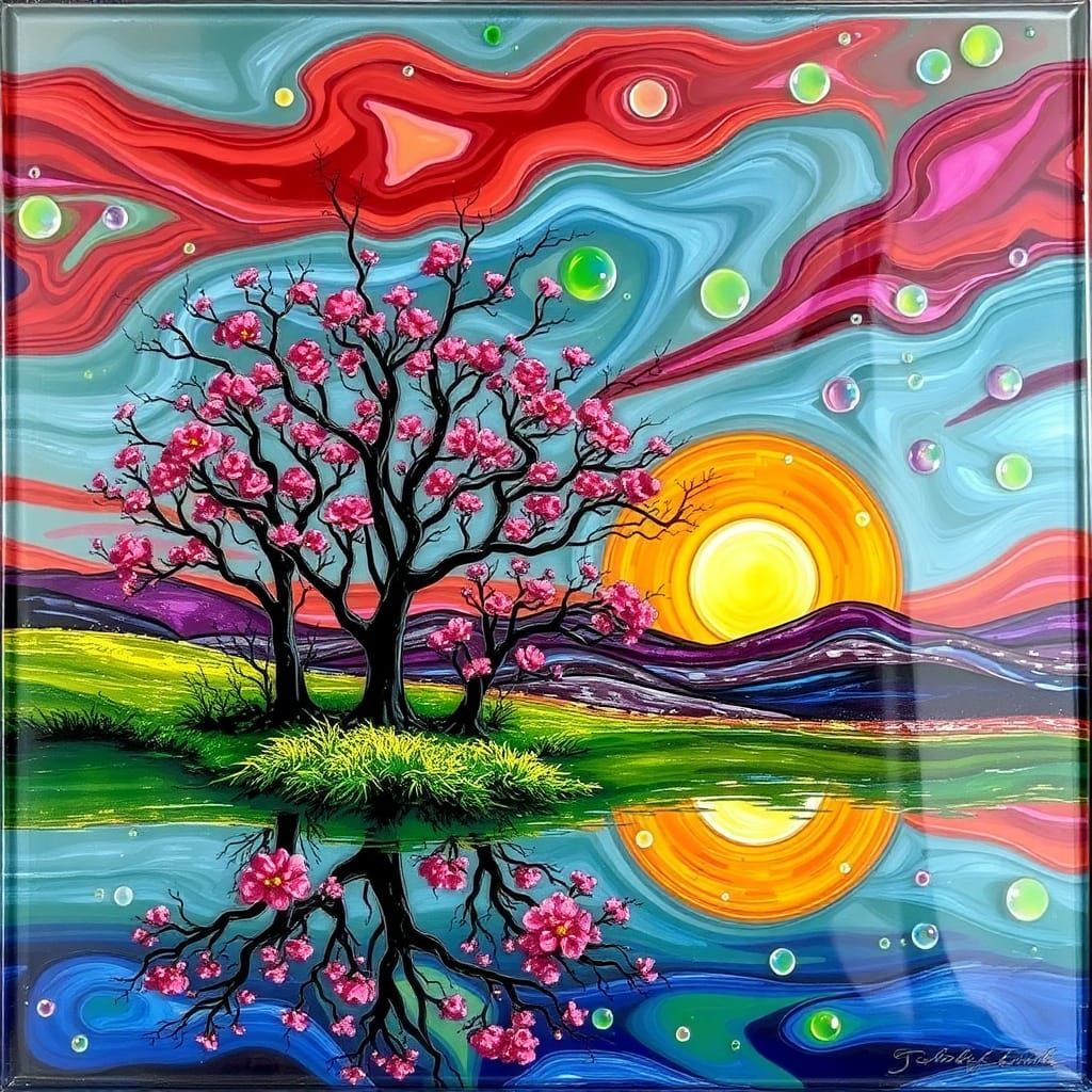 Vibrant Reverse Glass Painting Technique