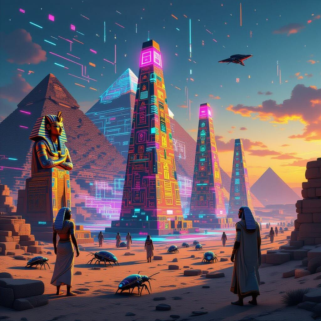 Ancient Egypt With Glitchcore Technology