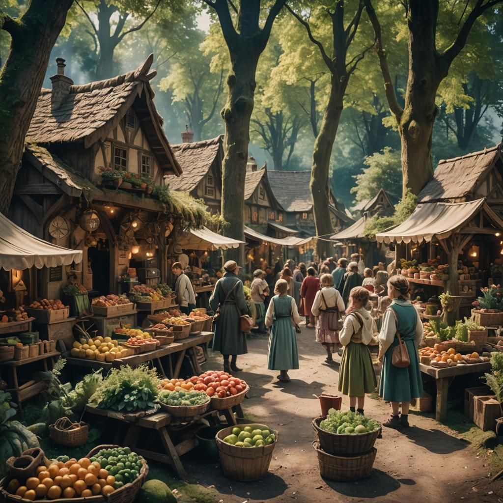 Enchanted Market Day in Fairy Woodland