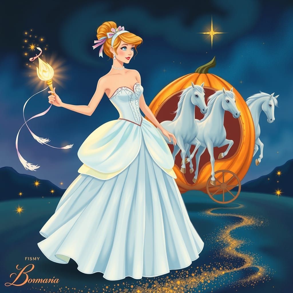 Cinderella's Magical Transformation by the Fairy Godmother