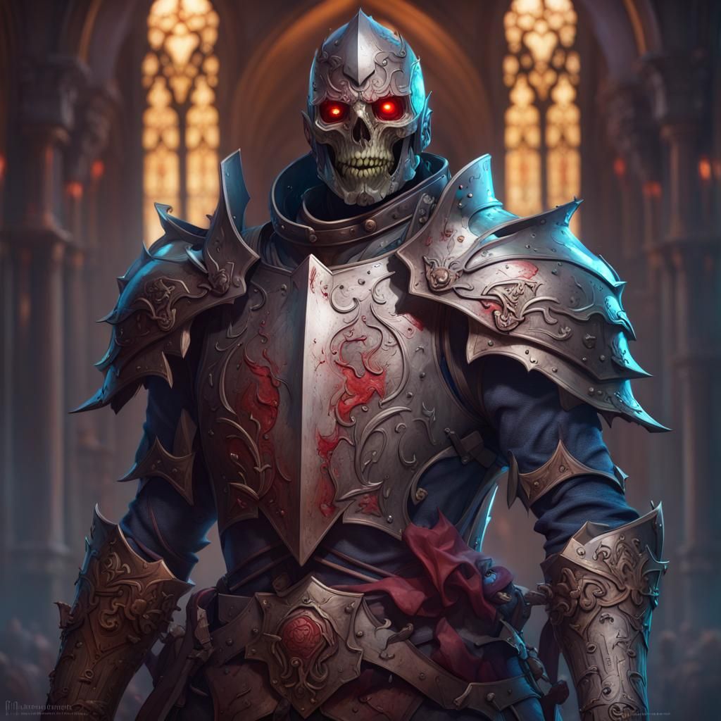 Zombie Knight Concept Art in Hyperdetailed Style