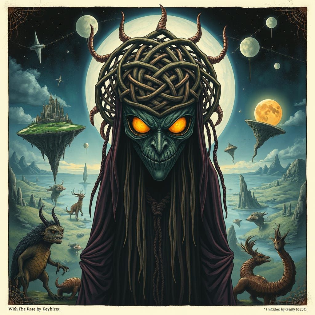 The Dream Weaver in Surreal Dreamscape