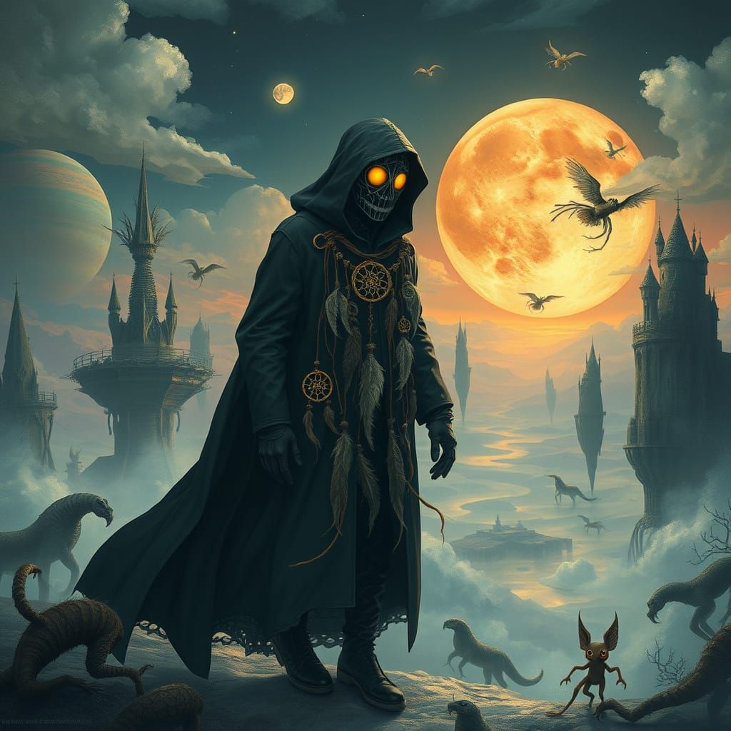 The Dream Weaver in a Surreal Dreamscape