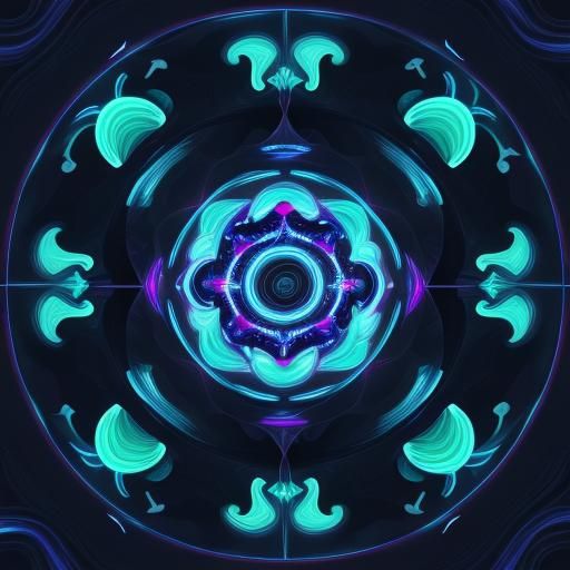 Futuristic Abstract Brain with Glowing Wave Function