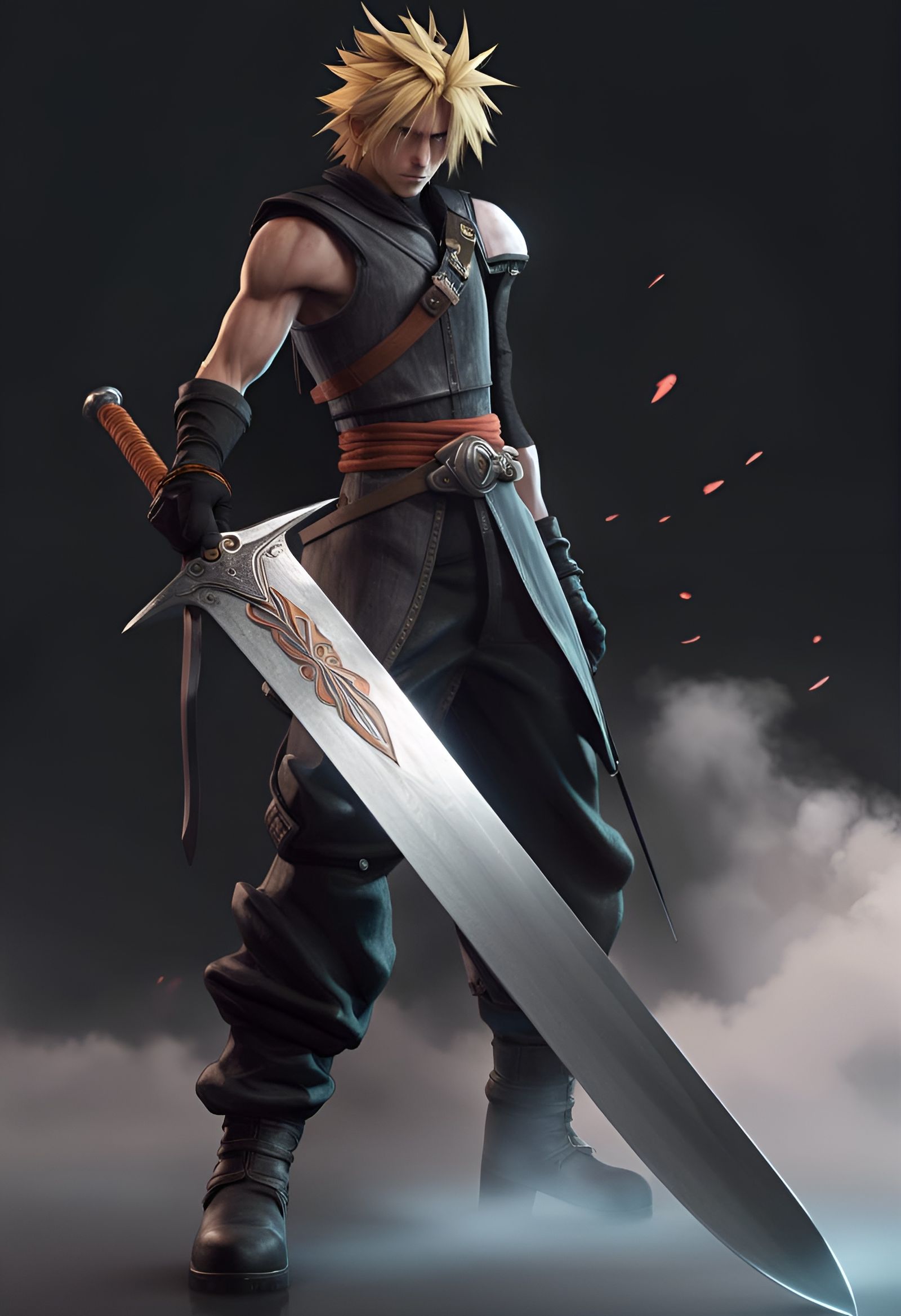 Warrior with Sword: Hyperdetailed Art Nouveau Concept