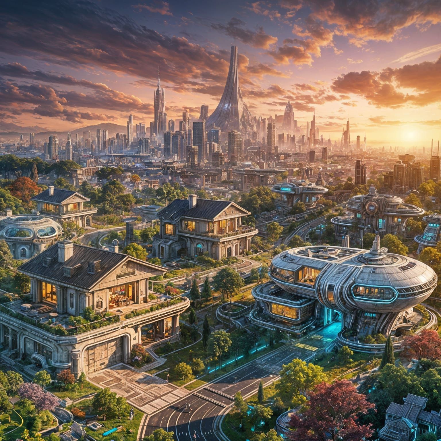 Colossal Futuristic Japanese Cityscape