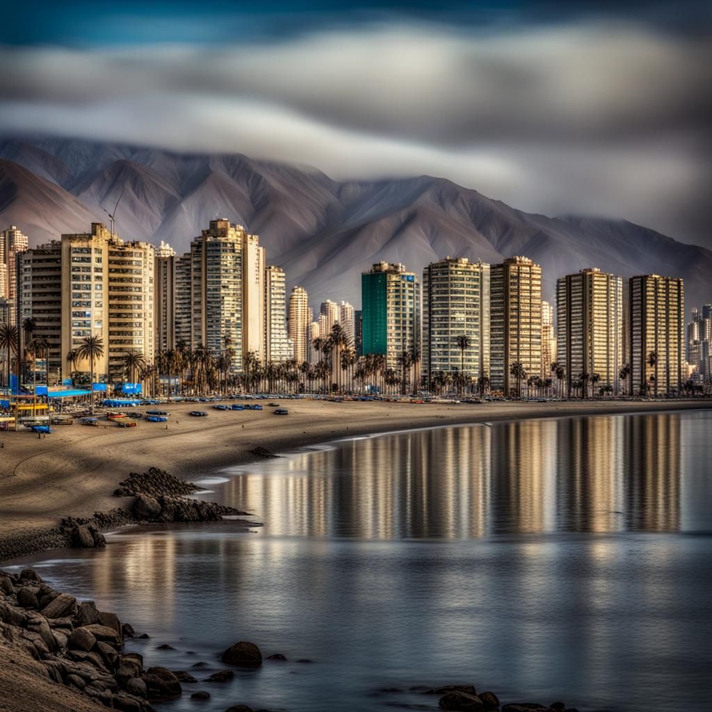 Hyperrealistic Iquique, Chile in Sharp Focus