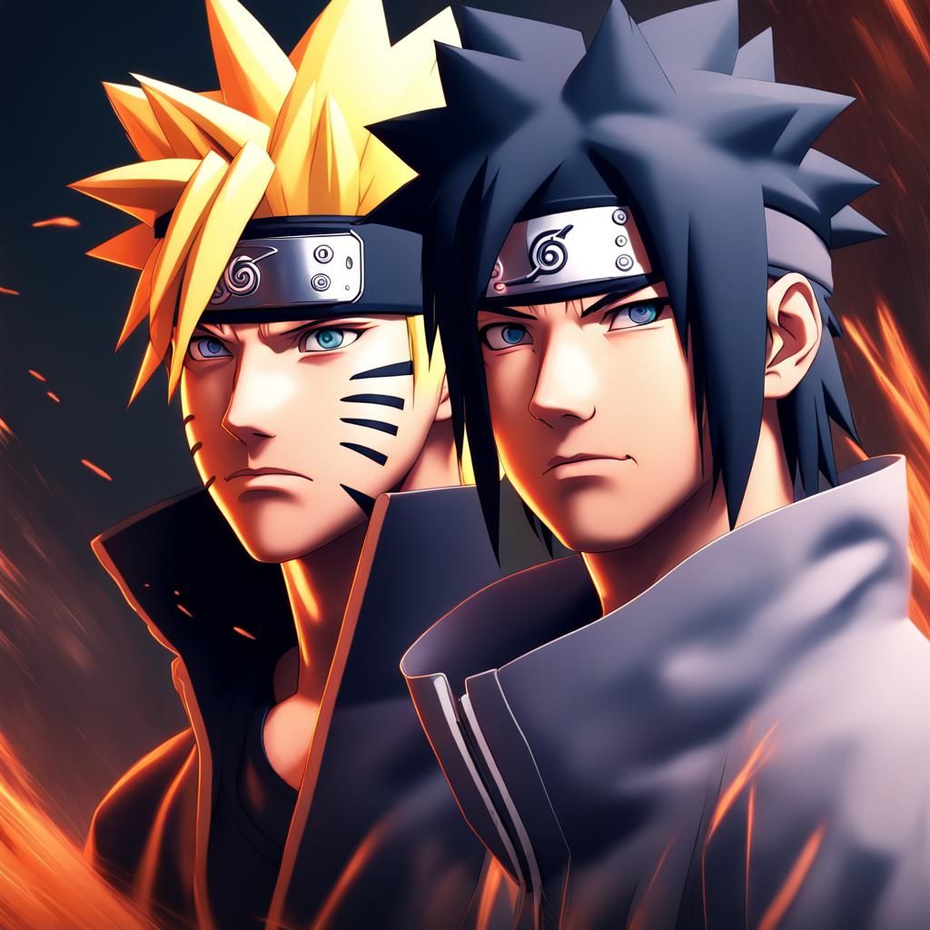 Naruto and Sasuke Portrait in Unreal Engine 5