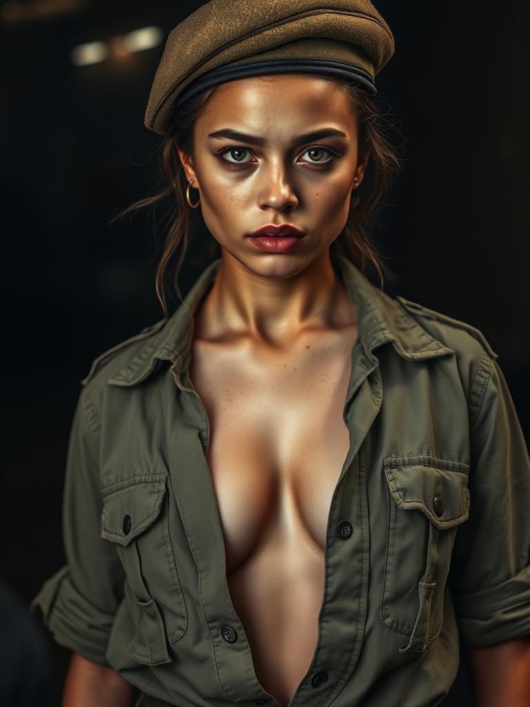 Dramatic Split Lighting Portrait of Young Woman
