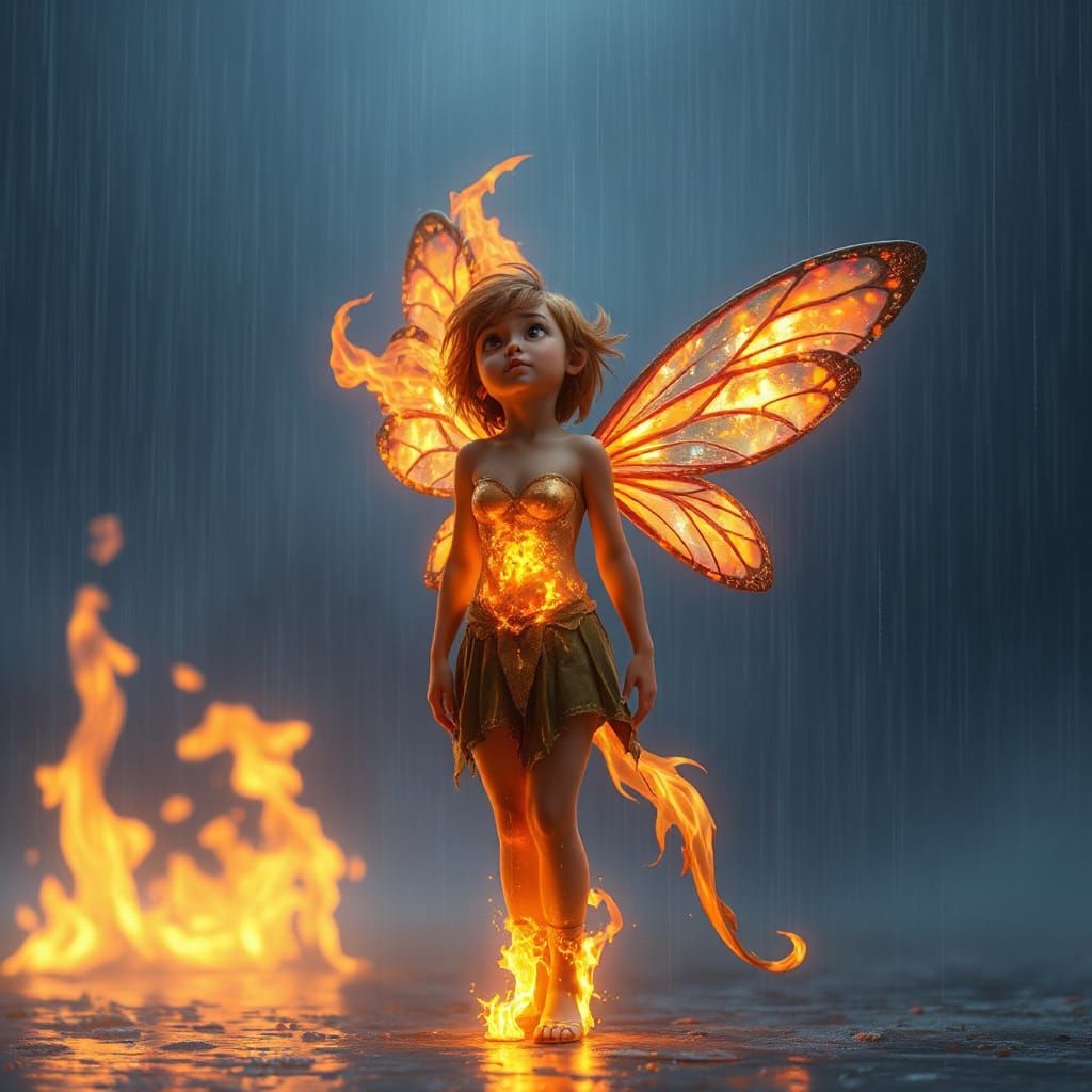 Fire Fairy in Gentle Rainstorm, Bittersweet Magic