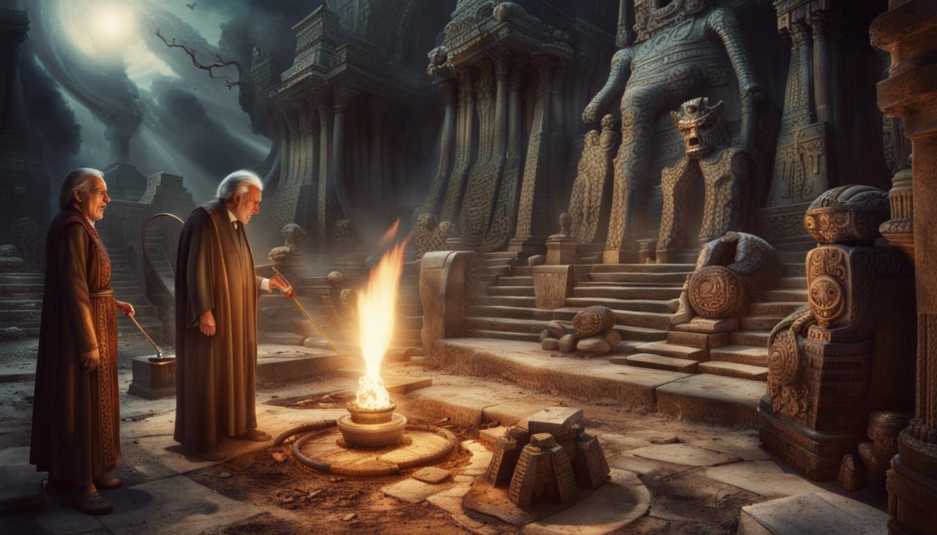 Cursed Aztec Dig Site: Hyperrealistic Horror