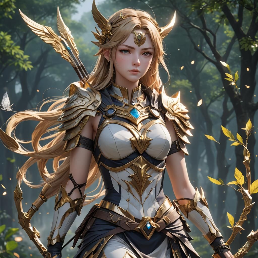 Detailed 3D Anime Art of Artemis