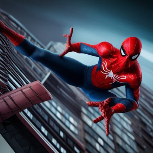 Detailed Spider-Man Matte Painting in 8K Resolution