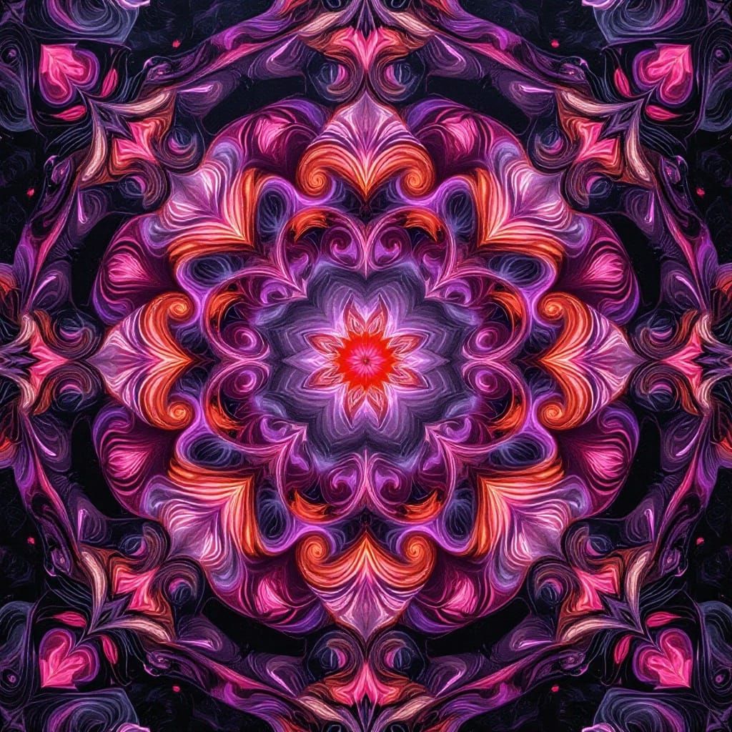 Surreal Kaleidoscope of Swirling Hues in Cyberpunk Style