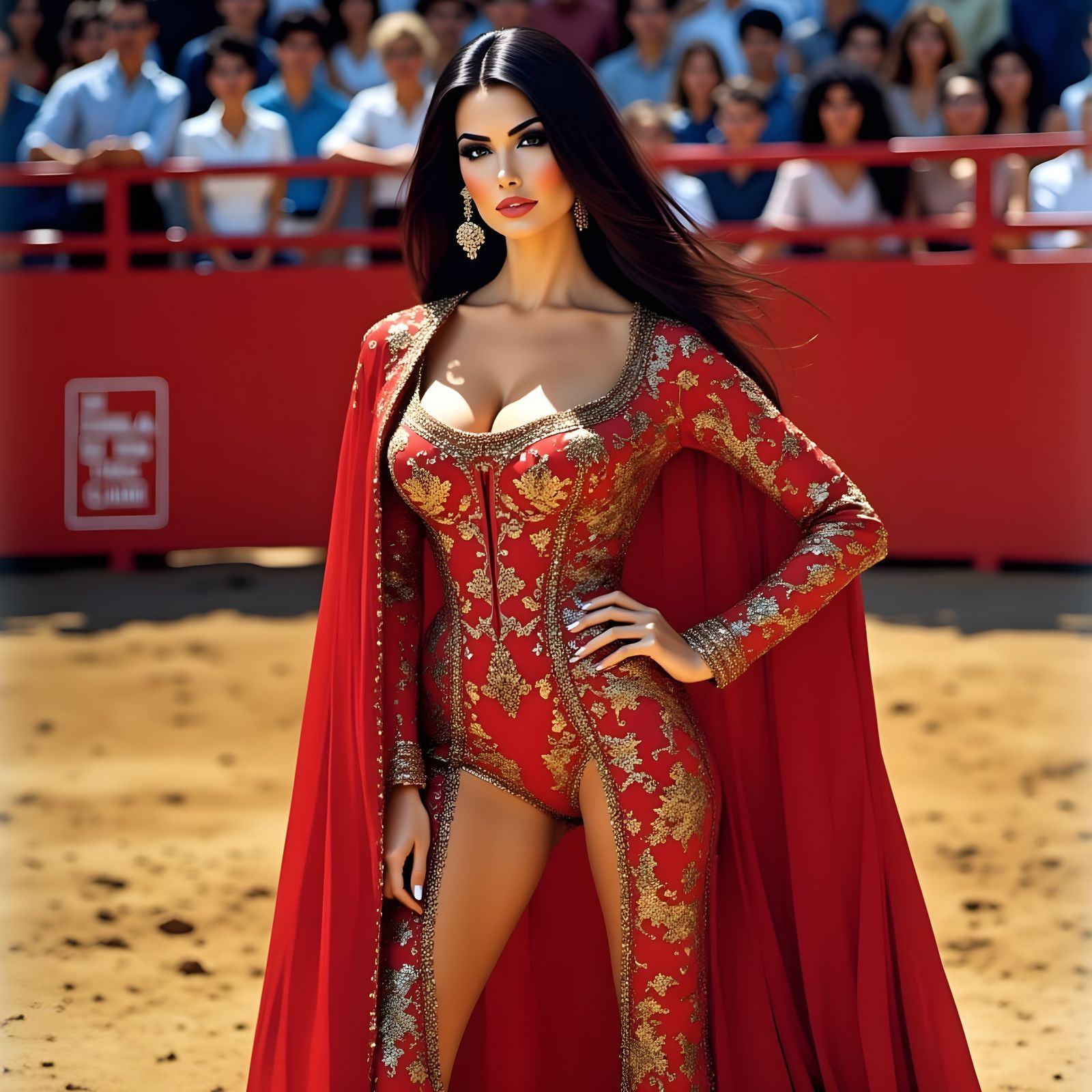 Impressionist Latina Bullfighter in Palm Springs Arena