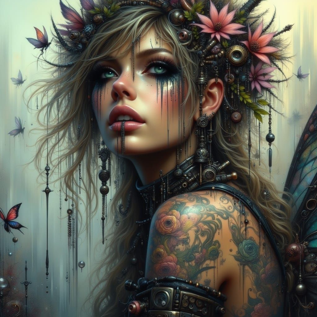 Fairy Punk Latina Woman in Mystic Fog