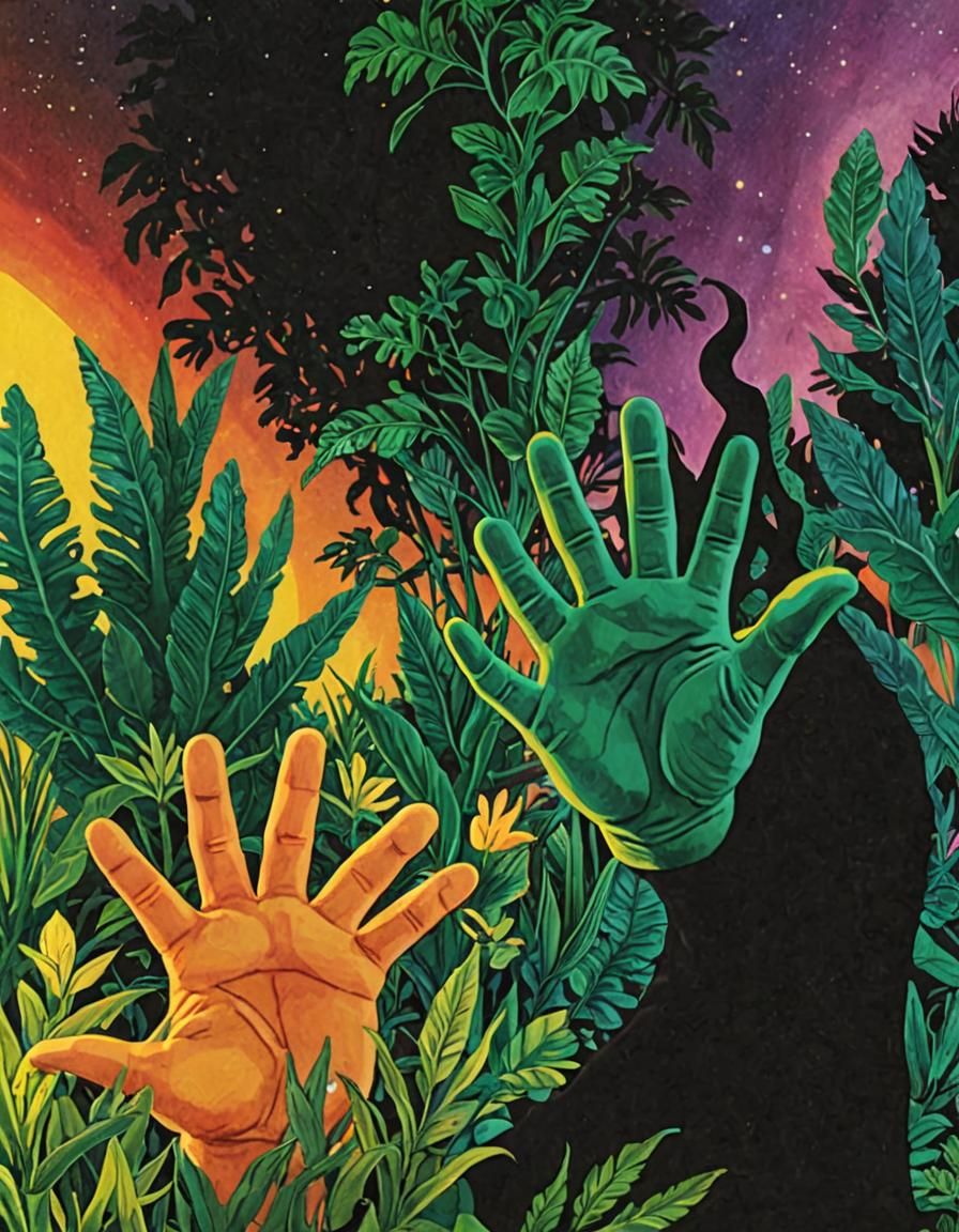 AI Image of Abstract Green Fingers