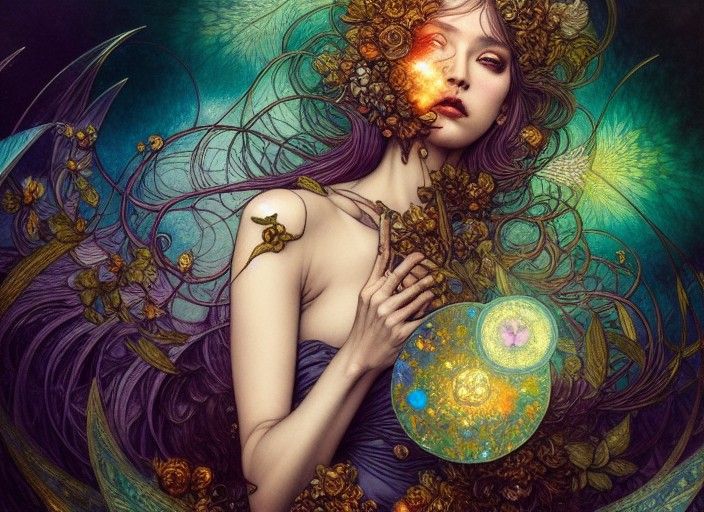 The World Tarot Card in Digital Art Style