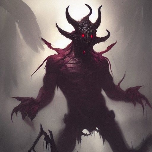 Sinister Demons in the Shadows: A Dark Image