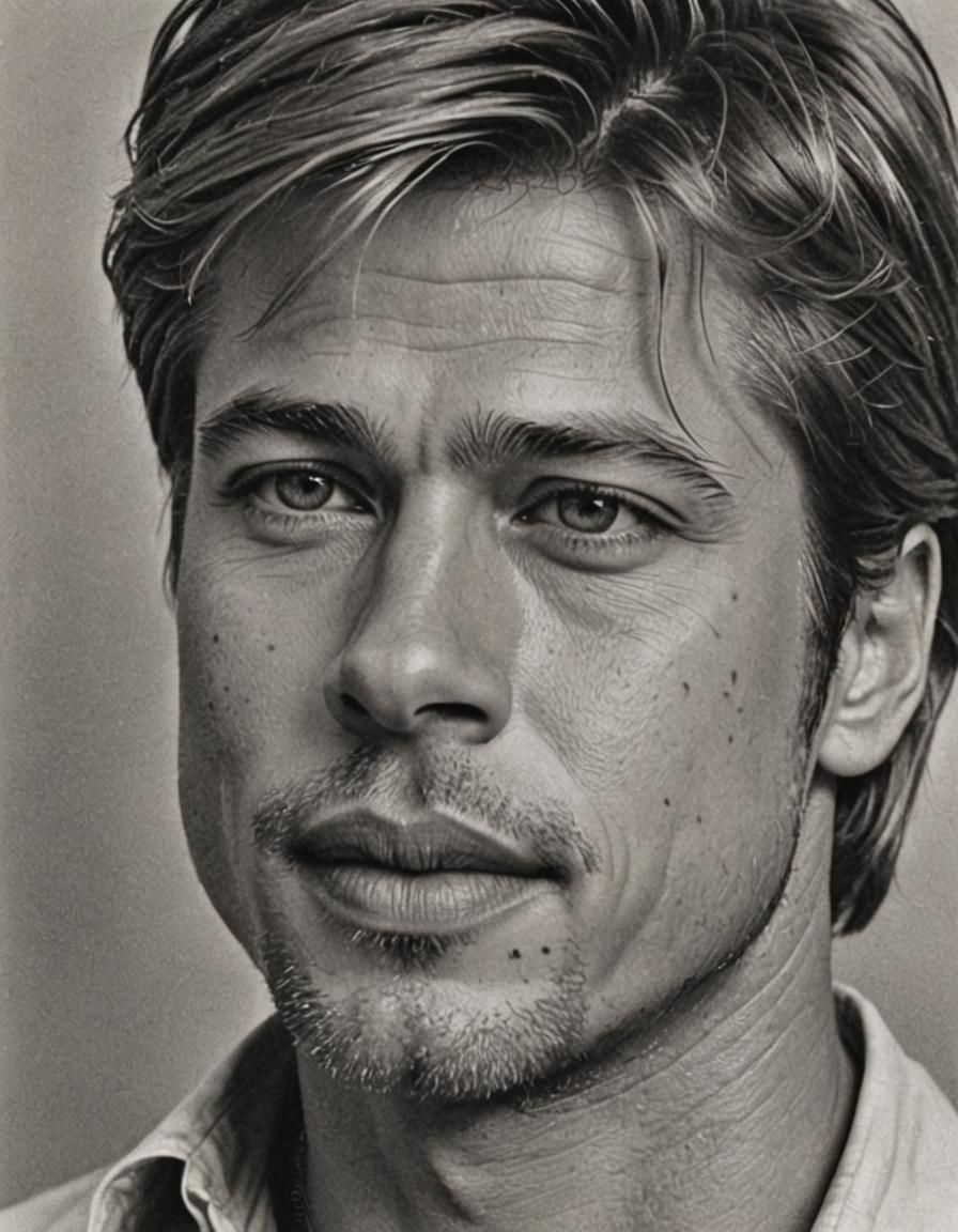 Young Brad Pitt as Mandelbrot Fractal Portrait