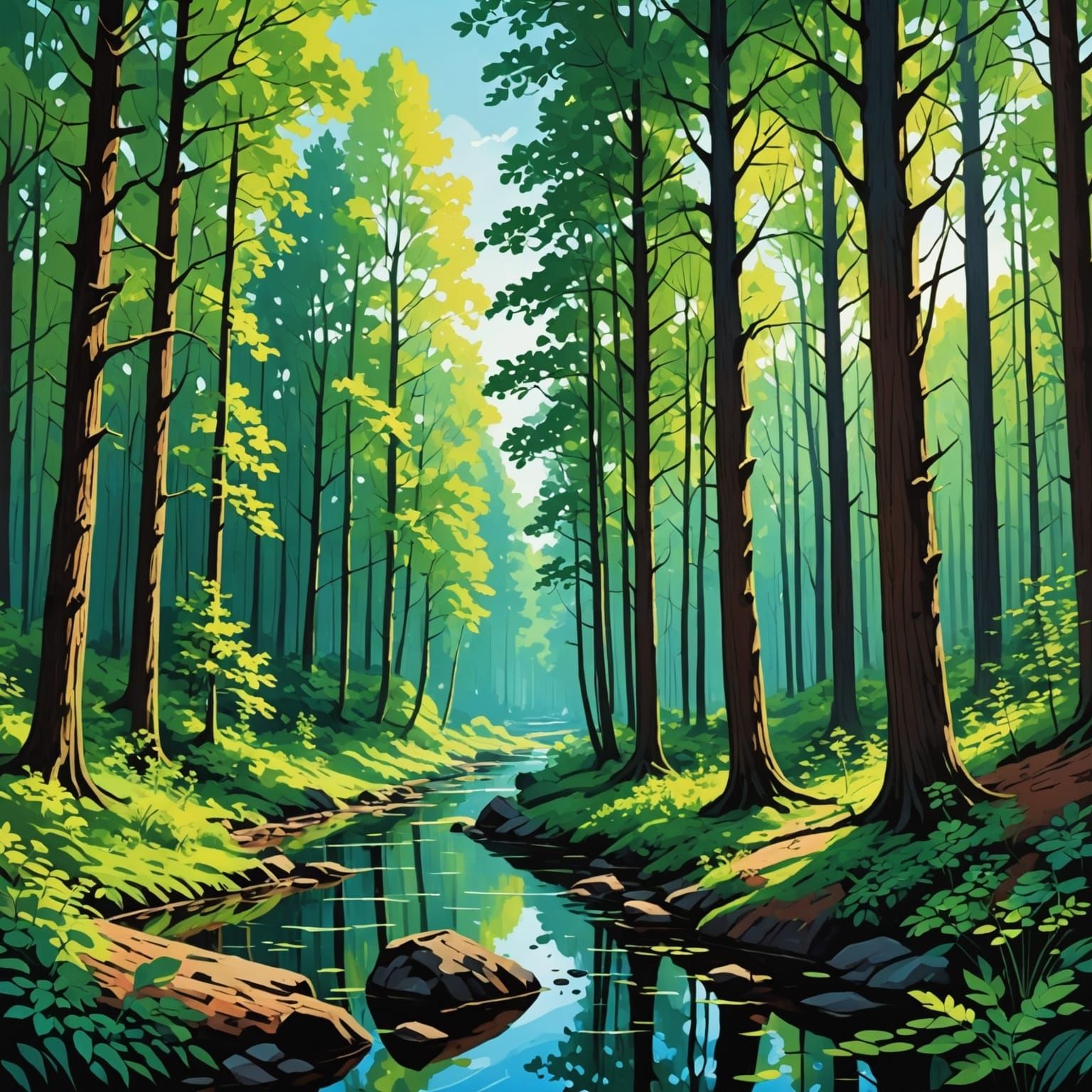 Serene Forest Landscape Inspired by Constable