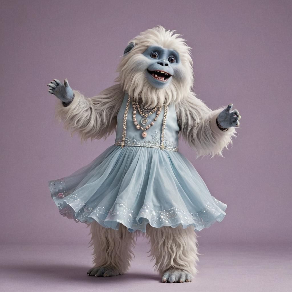 Cute Yeti Ready to Dance