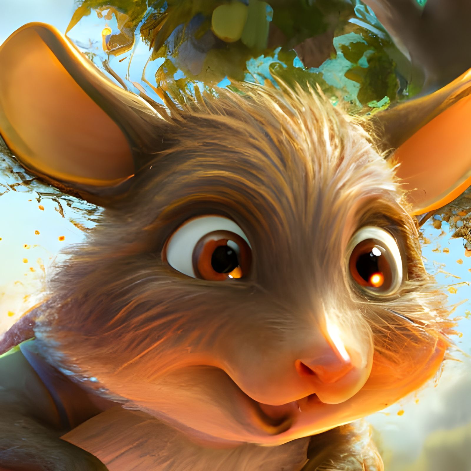 Adorable Mouse Portrait in a Fantastical 3D Style