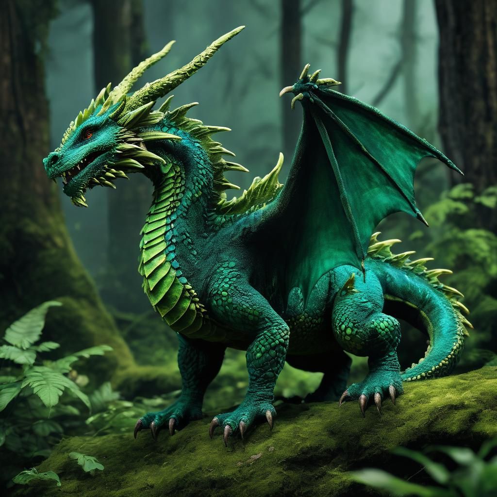 Enchanted Thicket: Velvet Mossback Dragons