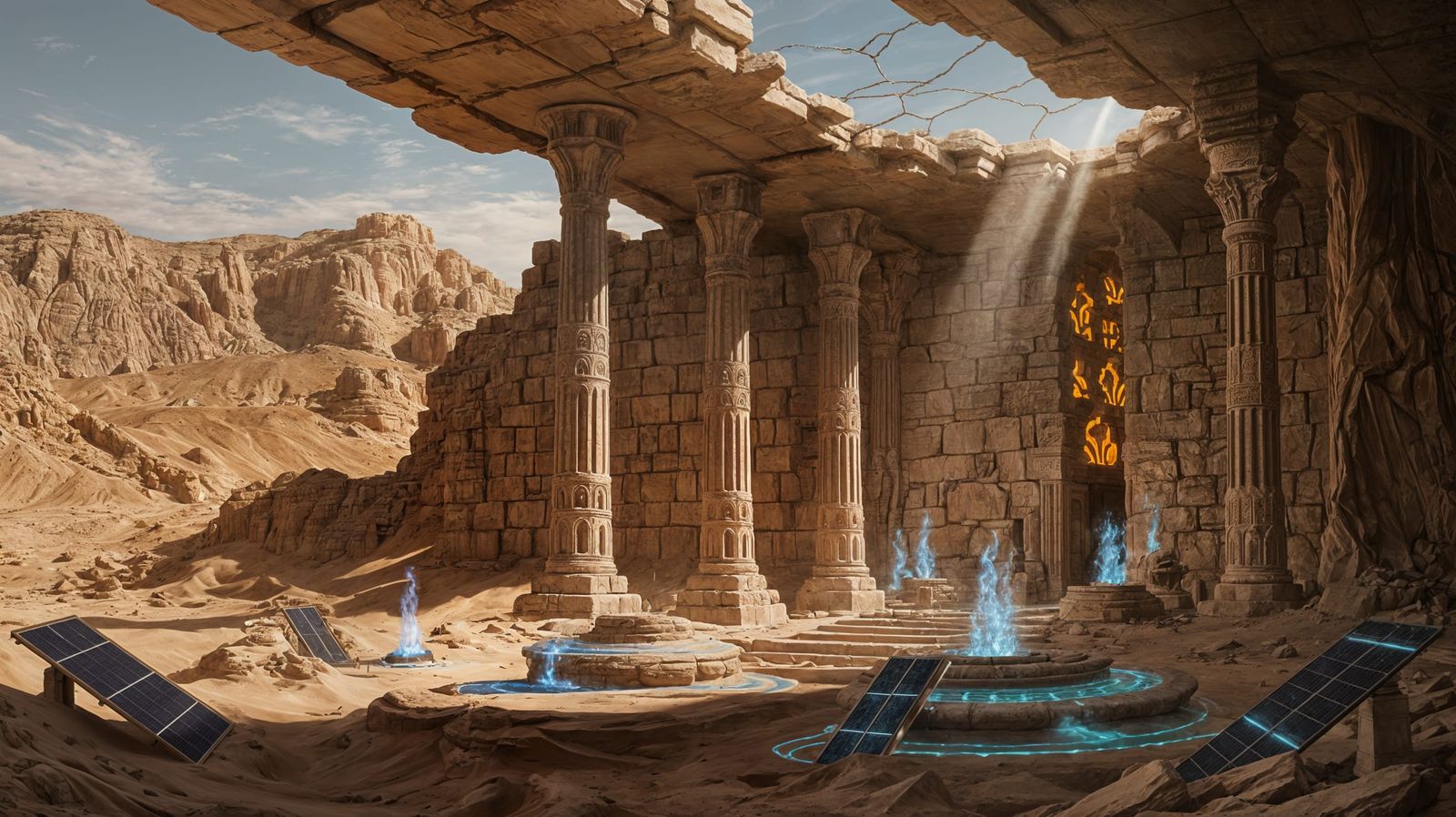 Zoroastrian Temple Fortress in Arid Mountains