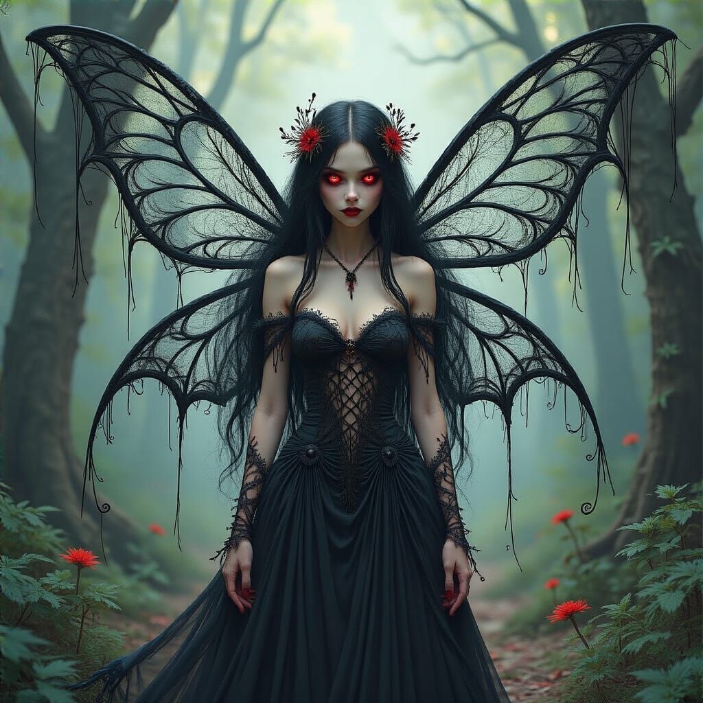 Spiderweb Fairy in Mystical Forest
