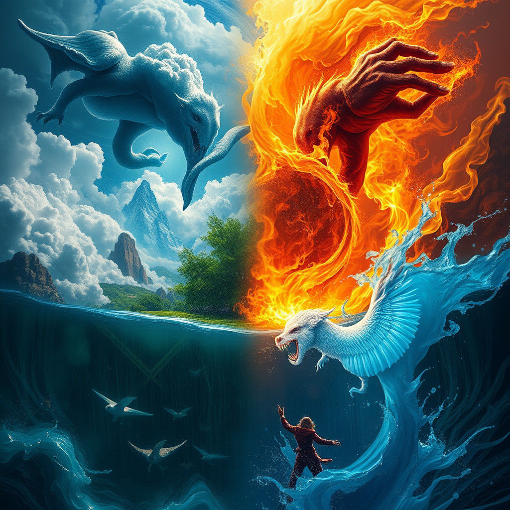 Fantastical Four Elements: Earth, Air, Fire, Water