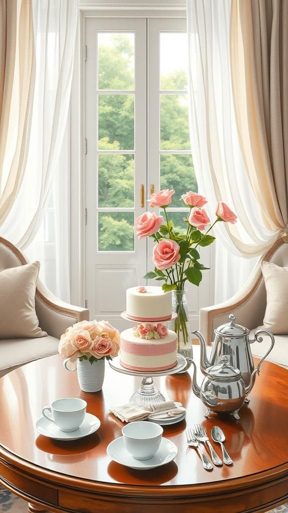 Elegant Living Room in Watercolor Realism Style