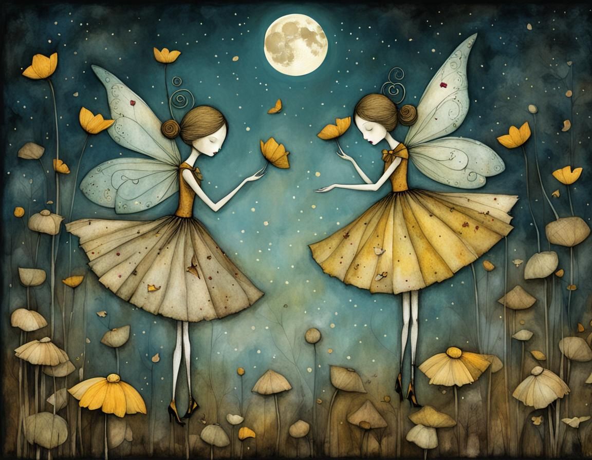 Magical Garden Fairies in a Whimsical Style