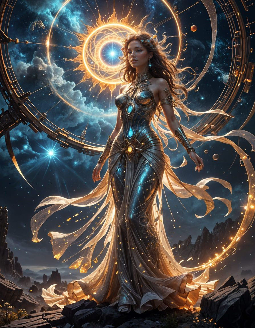 Ethereal Aetherpunk Goddess of the Sun