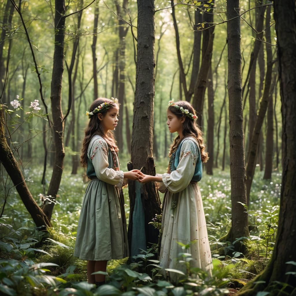 Enchanted Forest: Twin Sisters Among Fairies