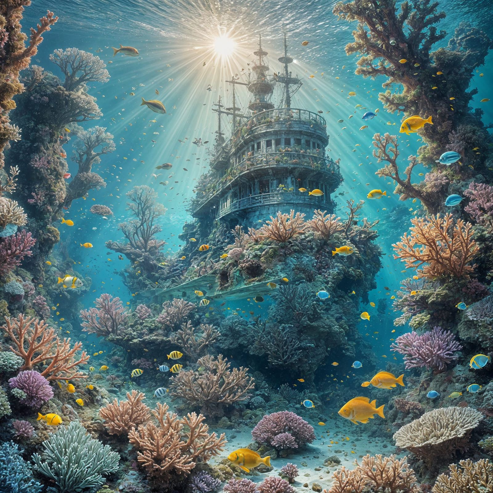 Ethereal Oceanic Dreams in Vibrant Surrealism